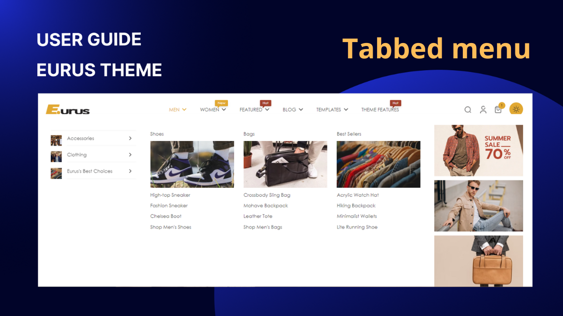 How to set up the Tabbed menu style?