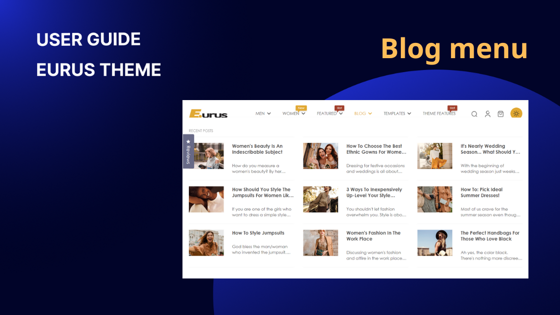 How to set up the Blog menu style?