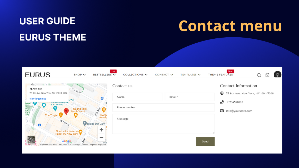 How to set up the Contact menu style?