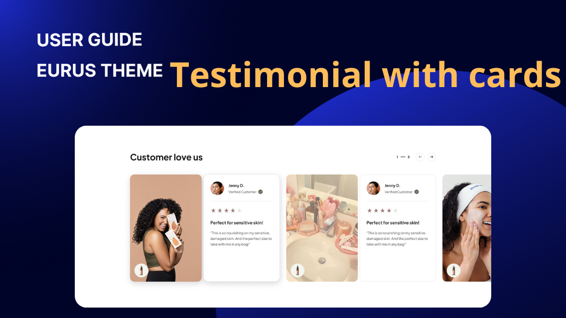 Testimonial with cards