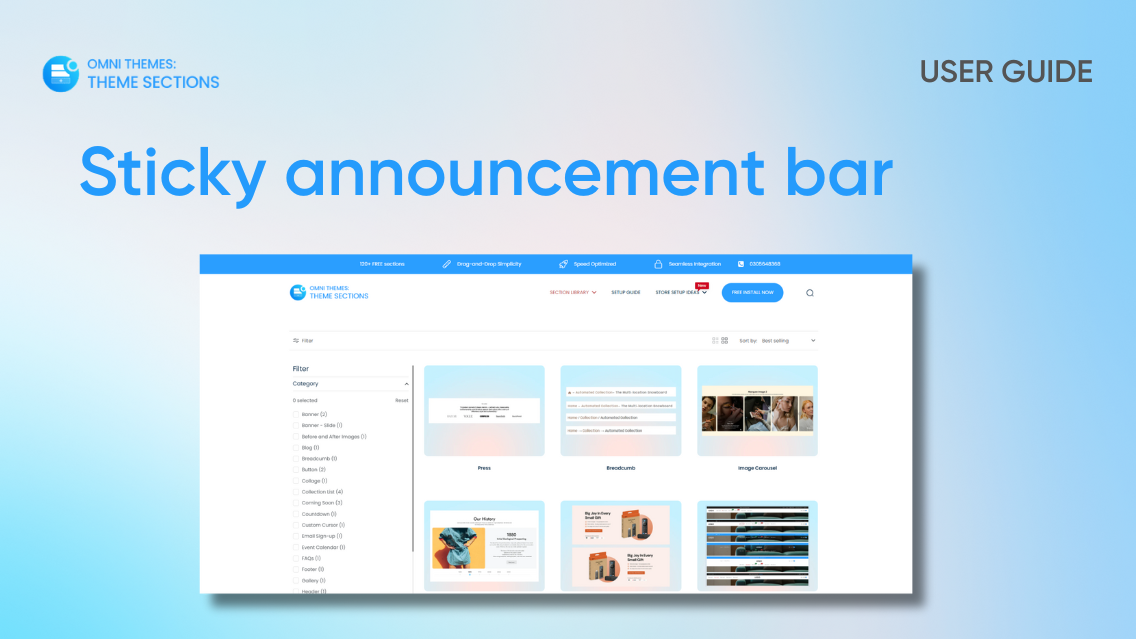 Sticky Announcement Bar