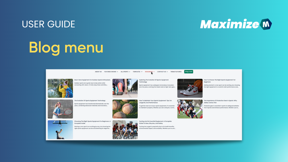Blog menu