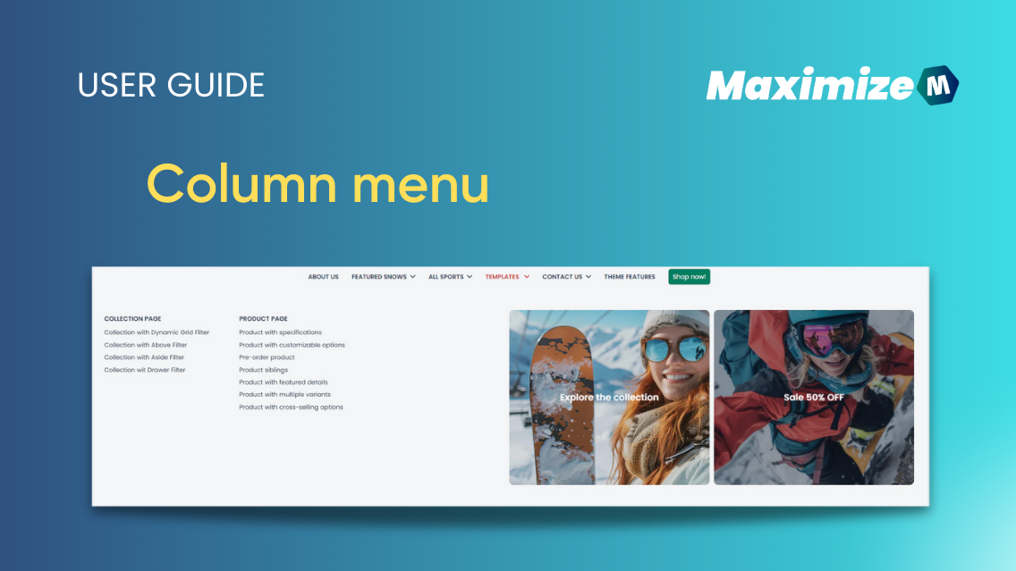 Column menu