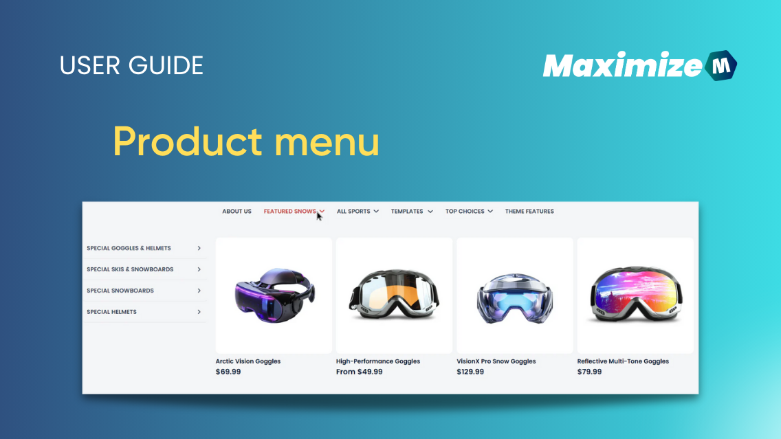 Product menu