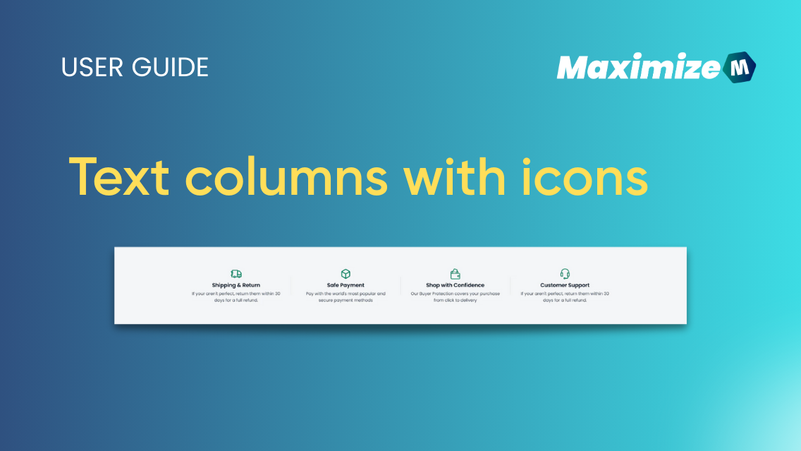 Text columns with icons