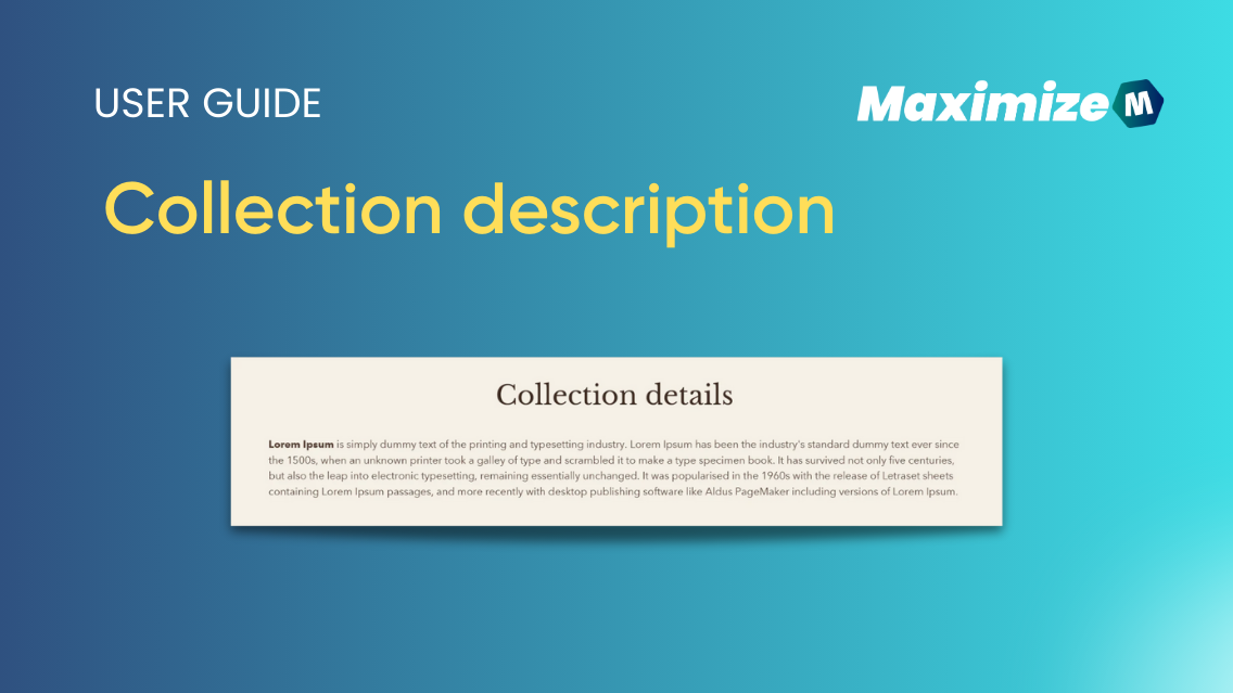 Collection description – Omni Themes Support Center
