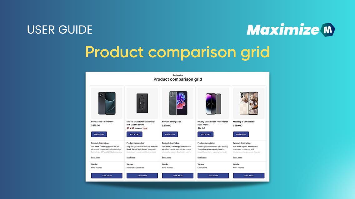 Product comparison grid – Omni Themes Support Center