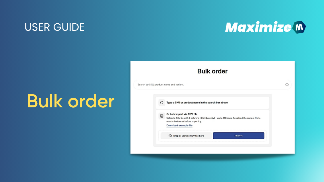 Bulk order (B2B feature)