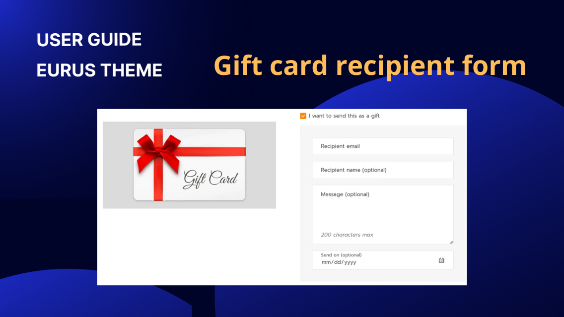 Gift card recipient form