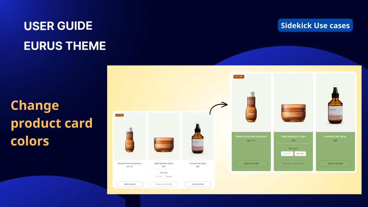 Eurus vs. Sidekick: Change the product card colors