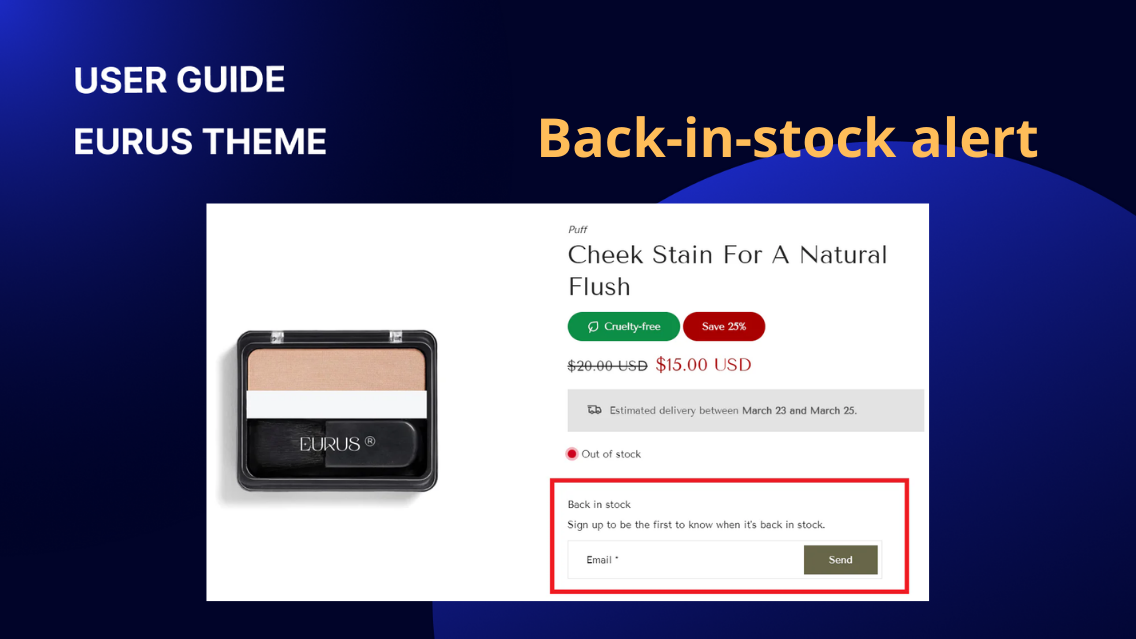 Back-in-stock alert